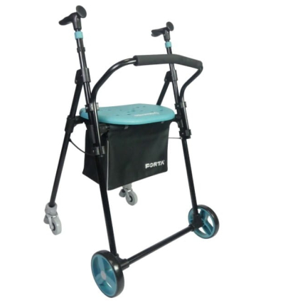 Déambulateur 2 roues pliable Air On Plus Forta bleu turquoise