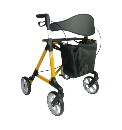 Déambulateur extérieur 4 roues léger et pliable Magnus moutarde