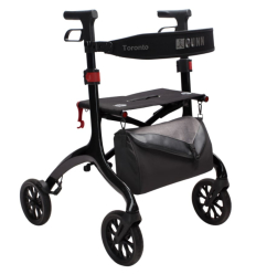 Déambulateur 4 roues compact en carbone Toronto Qunn noir