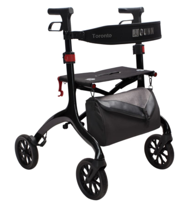 Déambulateur 4 roues compact en carbone Toronto Qunn noir