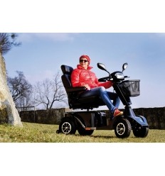 Scooter électrique pour handicapés, 4 roues, Premium, Démontable, Auton. 30 km, 12V, Bordeaux, Libra