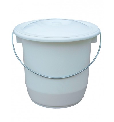 Seau blanc avec couvercle