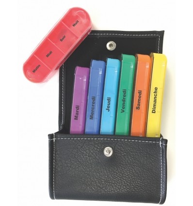Pilulier semainier Evolution avec pochette