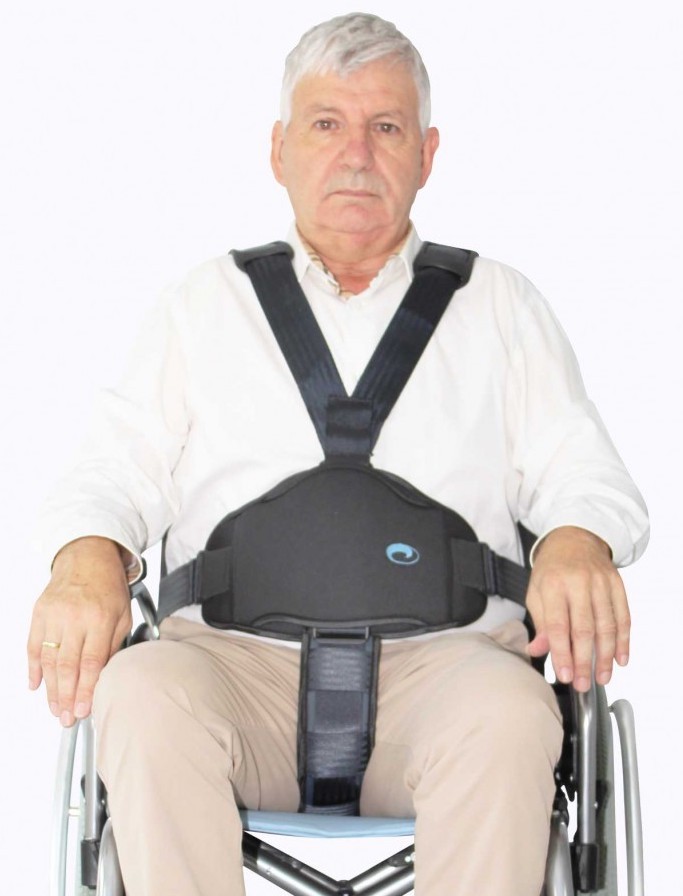 Ceinture abdominale de maintien pour fauteuil roulant